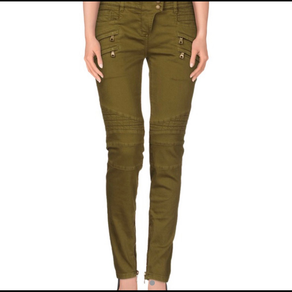 Military Green Balmain Denim Size 10 (Us)